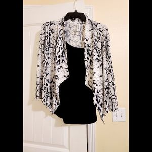 Tickled teal blazer white python